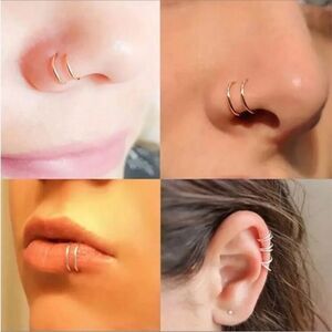 Double hoop nose ring N780
